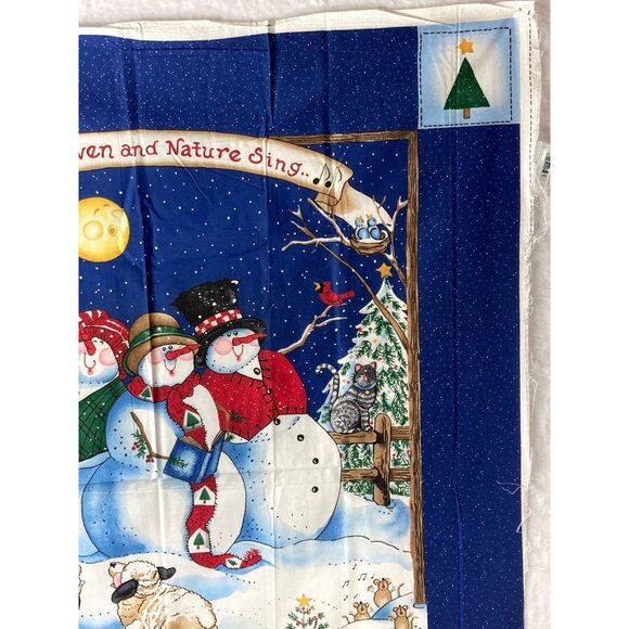 Daisy Kingdom Heaven Natur Sing Snowman Quick Quilt Panel Christmas Craft Fabric - Picture 8 of 9